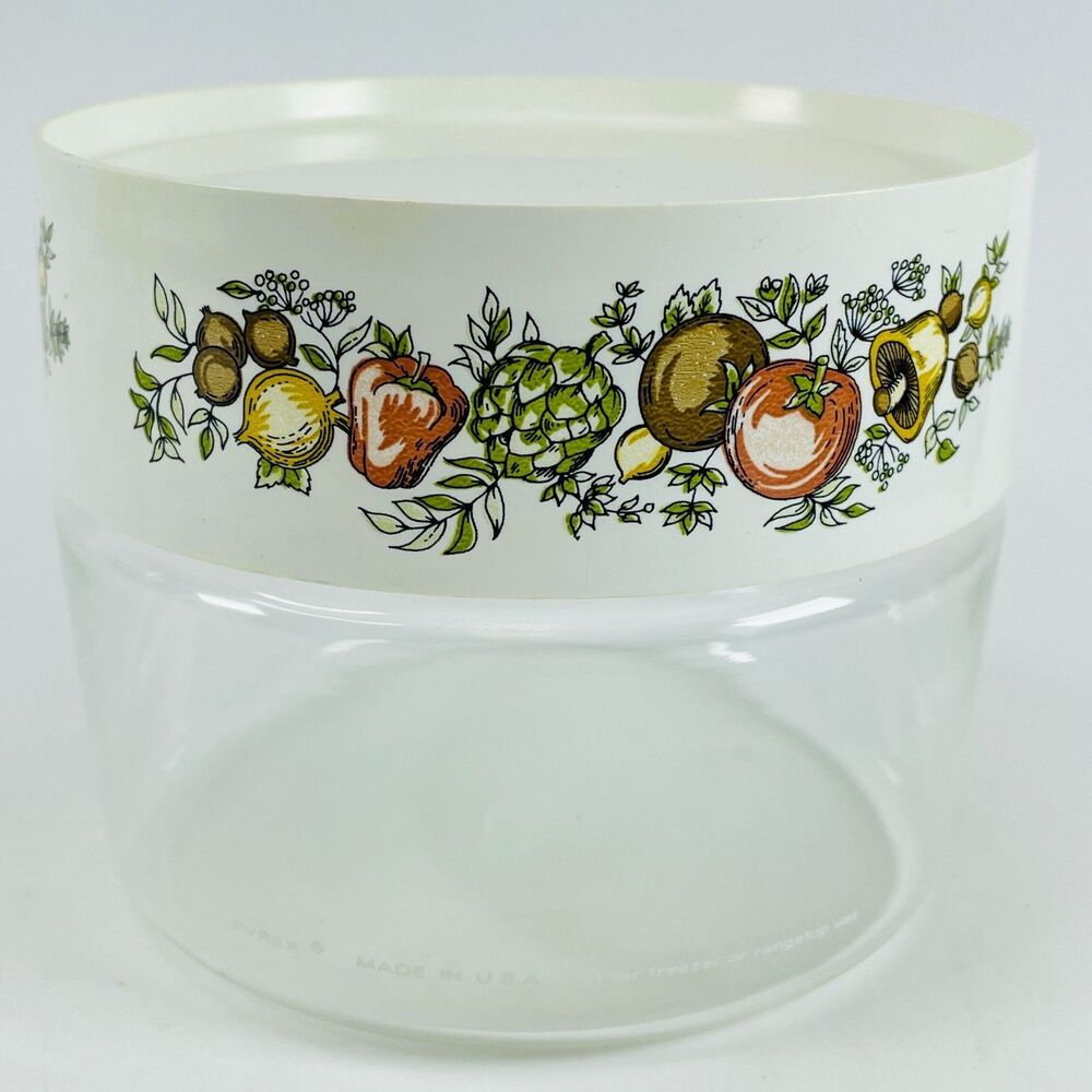 Vintage Pyrex Store N See Spice of Life Glass Canister Jar 3.75" MCM Storage